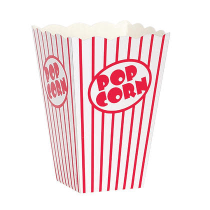 Red and White Striped Popcorn Boxes 10ct