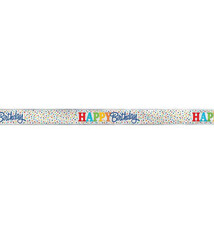 Foil Dotted Rainbow Happy Birthday Banner 12ft