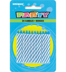 Blue Spiral Birthday Candles, 24 Count