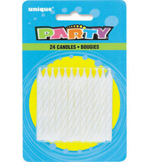 White Spiral Birthday Candles 24/pkg