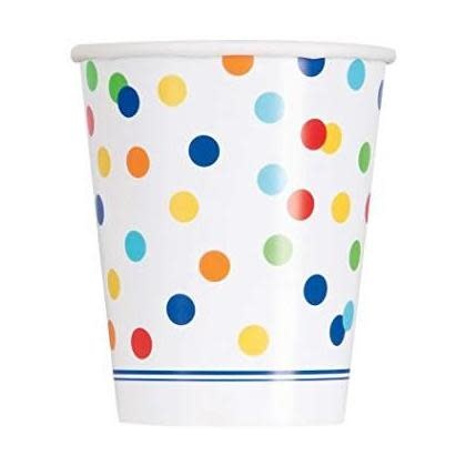 Rainbow Polka Dot - Cups 9 Oz. 8/pkg