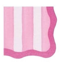 Cafe Stripe Scallop Pink Paper Linen Die Cut Napkin - 15 per package