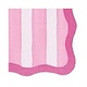Cafe Stripe Scallop Pink Paper Linen Die Cut Napkin - 15 per package
