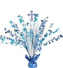 Blue First Communion Spray Centerpiece