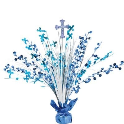 Blue First Communion Spray Centerpiece