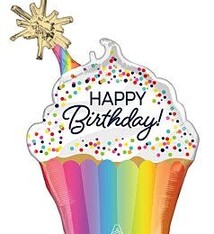 31" Confetti Sprinkle Birthday Super Shape Mylar Balloon