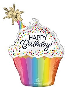 31" Confetti Sprinkle Birthday Super Shape Mylar Balloon