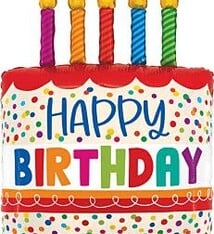 30" Birthday Cake Bright Candles Super Shape Balloon