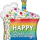 28" Rainbow Slice Birthday Super Shape Mylar Balloon