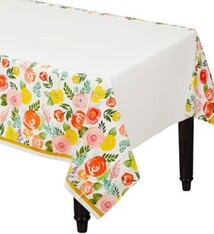 Bright Floral Plastic  Table Cover