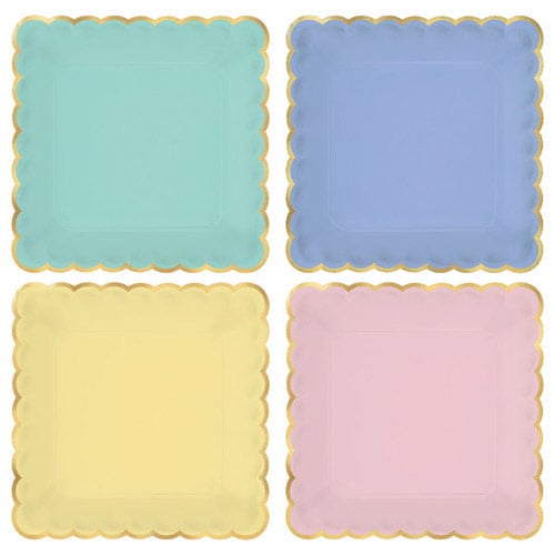 Spring Pastels Small Scalloped Paper Plates (8ct)
