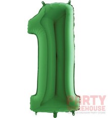 Number "1" Mylar Balloon -34" Green