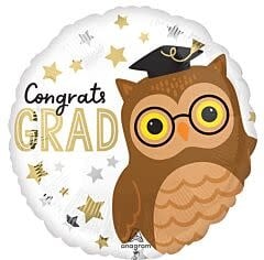 17" Congrats Grad Owl Mylar Balloon (H12)