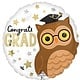 17" Congrats Grad Owl Mylar Balloon (H12)