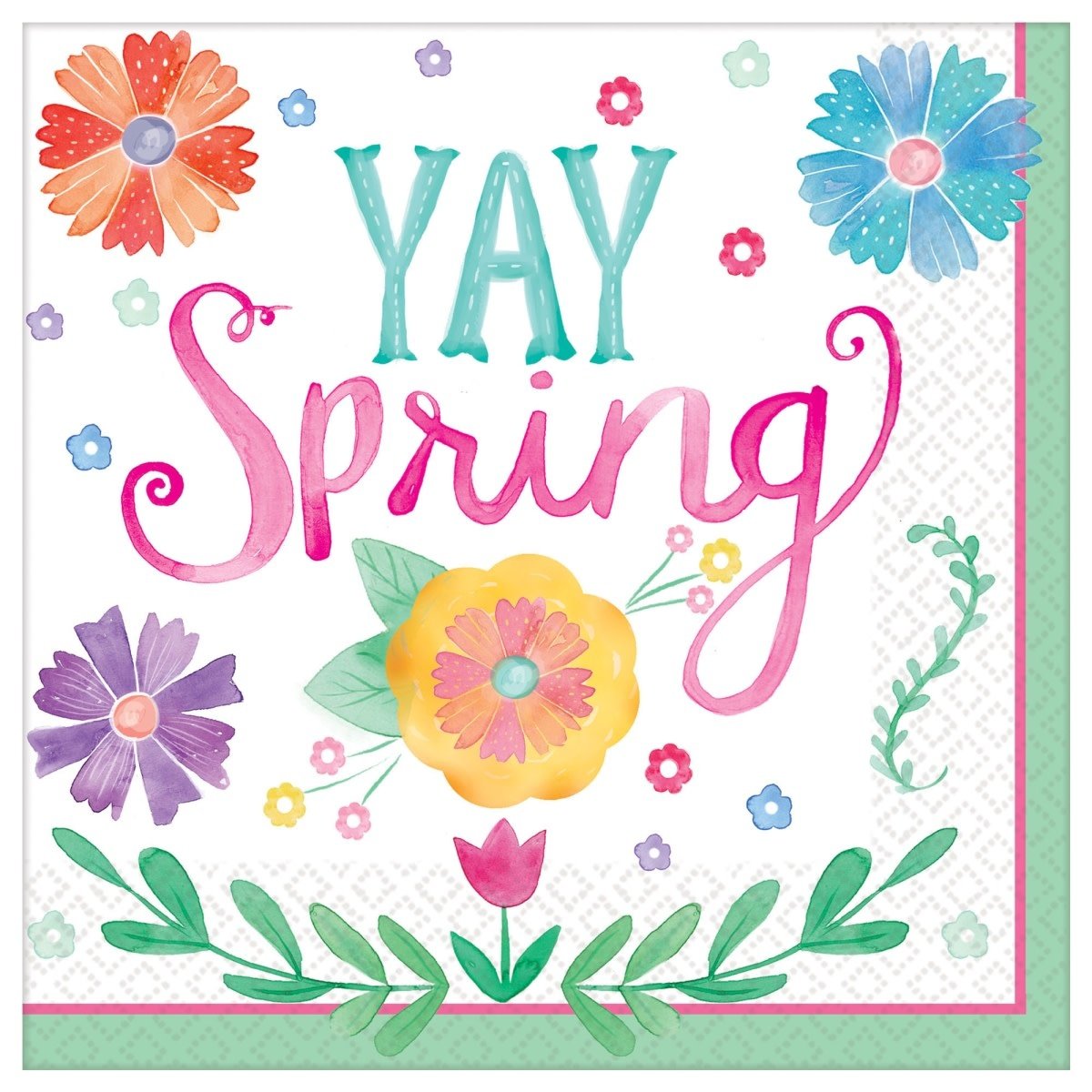 Watercolor Spring Lunch Napkins 36ct