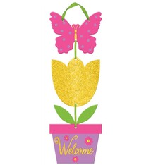 Glitter Butterfly Tulip Welcome Sign