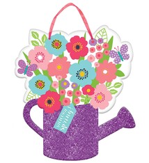 Watering Can Sign W/ Ribbon Hanger