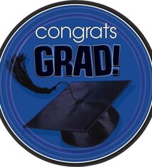 Blue Graduation 9" Plates (18 Count)