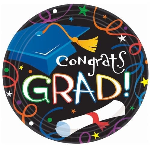 9'' Graduation Dinner Plates, 50-Pack