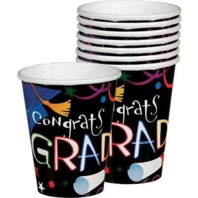 Grad Celebration Graduation Paper Cups, 9 Oz. - 36 Ct