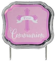 First Communion Pink Cake Topper