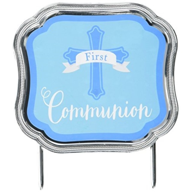 First Communion Blue Cake Topper