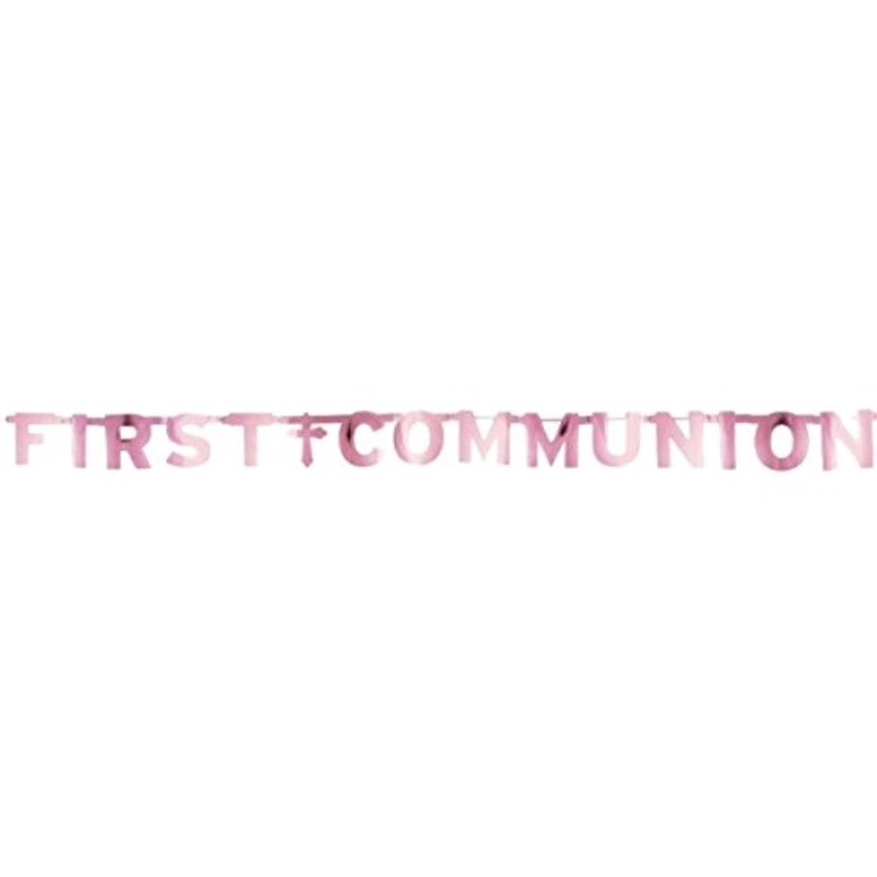 1st Communion Pink Banner