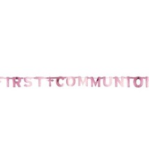 1st Communion Pink Banner