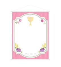 Pink Communion Hanging Sign-in Scroll
