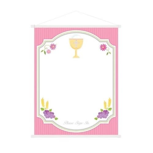 Pink Communion Hanging Sign-in Scroll