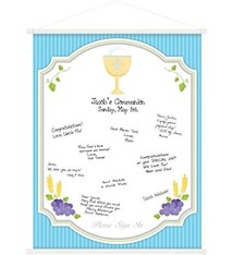 Blue Communion Hanging Sign-in Scroll