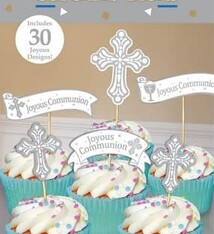 Communion Silver Cupcake Picks