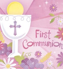 First Communion Pink  Beverage Napkins (36Pack)