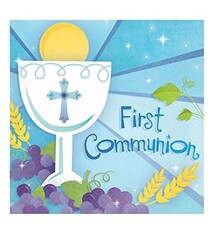 Blue First Communion Lunch Napkins 36 Count