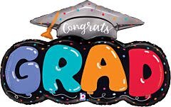 32" Congrats Grad Balloon Letters Super Shape Balloon (H19)