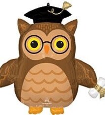 30" Graduate Wise Owl Super Shape Mylar Balloon (H20)