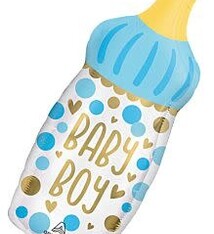 31" Baby Boy Bottle Shape Mylar Balloon