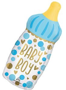 31" Baby Boy Bottle Shape Mylar Balloon