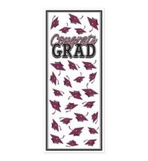 Congrats Grad Door Cover Burgundy