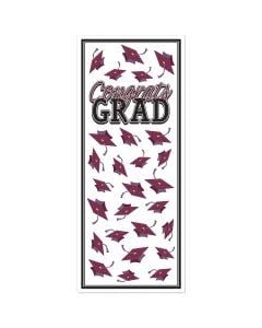 Congrats Grad Door Cover Burgundy