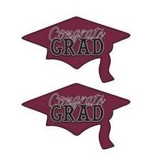 Congrats Grad Cutouts Burgundy
