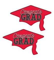 Congrats Grad Cutouts Red