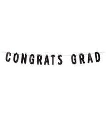 Foil Congrats Grad Streamer Black