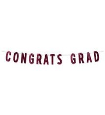 Foil Congrats Grad Streamer Burgundy
