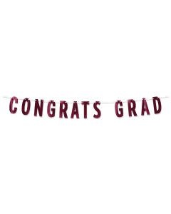 Foil Congrats Grad Streamer Burgundy