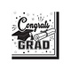 Congrats Grad Beverage Napkins Black