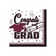 Congrats Grad Beverage Napkins Burgundy