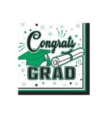 Congrats Grad Beverage Napkins Green