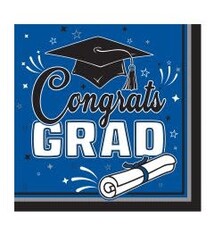 Congrats Grad Luncheon Napkins Blue