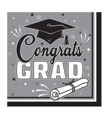 Congrats Grad Luncheon Napkins Black